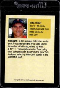 lot 64 image: 2009 Hot Shot Prospects Mike Trout Rookie
