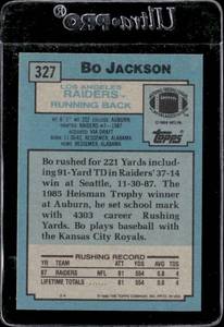 lot 78 image: 1988 Topps Bo Jackson Rookie #327