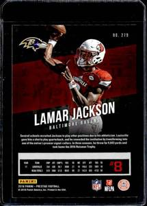 lot 82 image: 2018 Prestige Xtra Points Lamar Jackson Rookie #279