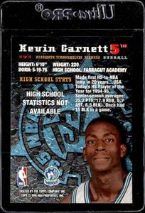 lot 88 image: 1995 Stadium Club Members Only Kevin Garnett Rookie Only 1000 Made