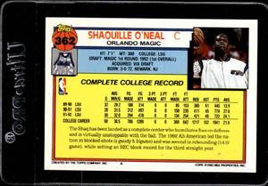 lot 91 image: 1992 Topps Shaquille ONeal Rookie #362