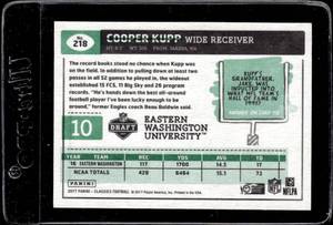 lot 98 image: 2017 Classics Glossy Cooper Kupp Rookie #218