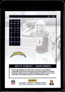 lot 99 image: 2020 Luminance Justin Herbert Rookie #203