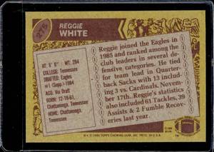 lot 151 image: 1986 Topps Reggie White Rookie #275
