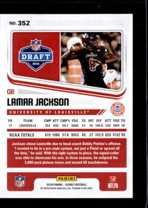 lot 153 image: 2018 Score Lamar Jackson Rookie #352
