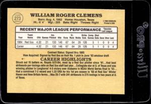 lot 157 image: 1985 Donruss Roger Clemens Rookie #273