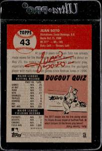 lot 160 image: 2018 Topps Living Juan Soto Rookie #43