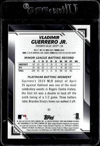 lot 184 image: 2019 Bowman Platinum Short Print Vladimir Guerrero Jr. Rookie #27