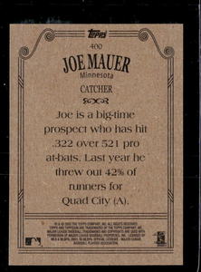 lot 186 image: 2002 Topps 206 Joe Mauer Rookie #400