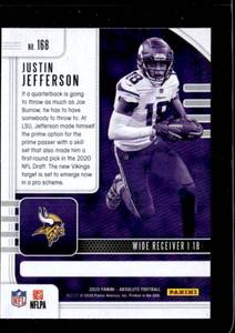 lot 192 image: 2020 Absolute Justin Jefferson Rookie #168