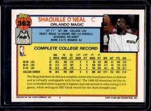 lot 210 image: 1992 Topps Shaquille ONeal Rookie #362