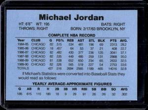 lot 215 image: 1990 Baseball Michael Jordan Rookie 1986 Style