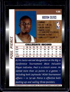 lot 221 image: 1998 Topps Paul Pierce Rookie #135