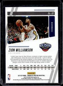 lot 222 image: 2019 Prestige Zion Williamson Rookie #60