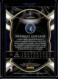 lot 224 image: 2020 Select Concourse Anthony Edwards Rookie #61