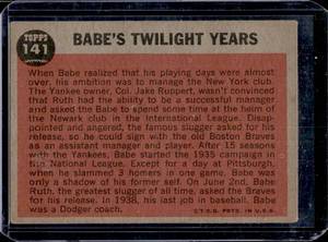 lot 225 image: 1962 Topps Babe Ruth #141
