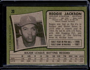 lot 234 image: 1971 Topps Reggie Jackson #20