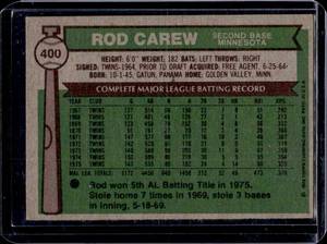 lot 241 image: 1976 Topps Rod Carew #400