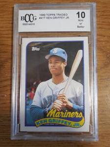 lot 145 image: BCCG 10 Mint 1989 Topps Traded Ken Girffey Jr. Rookie #41T