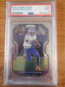 lot 56 image: PSA 9 2020 Prizm Justin Jefferson Rookie #398