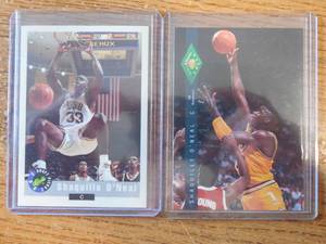 lot 203 image: (2) 1992 Shaquille ONeal Rookies #1 & #318