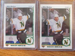 lot 204 image: (2) 1990 Upper Deck Mike Modano Rookies #46