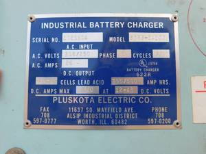 lot 24 image: Pluskota Electric Co. Battery Charger