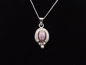 lot 10 image: .925 Sterling Silver Purple Chrysoberyl Pendant Necklace