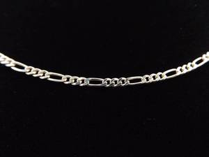 lot 30 image: .925 Sterling Silver Figaro Link Necklace