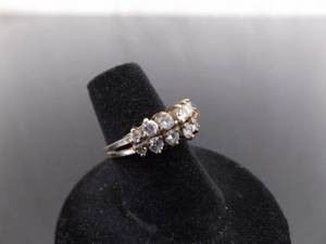 lot 82 image: .925 Sterling Silver Zirconia Crystal Ring Size 6