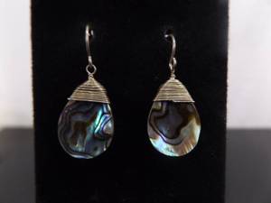 lot 88 image: .925 Sterling Silver Abalone Hook Earrings