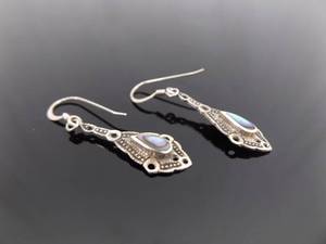 lot 89 image: .925 Sterling Silver Abalone Hook Earrings