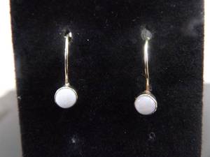 lot 99 image: .925 Sterling Silver Opal Cabochon Hook Earrings