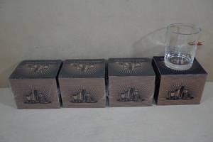 lot 40 image: 4 21st Amendment Whiskey Glasses - Embedded Bullet