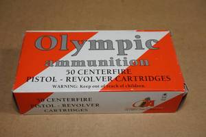 lot 56 image: 50 Olympic Ammunition 9mm Luger 115 Gr FMJ Ammo