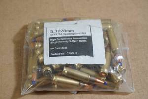 lot 72 image: 50 FNH 5.7 x 28mm 40 Gr Hornady V-Max Ammo