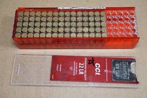 lot 97 image: 75 CCI .22 LR 40 Gr LRN Ammo