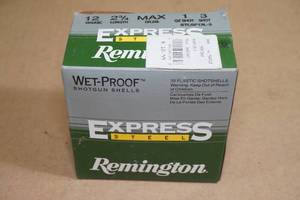lot 102 image: 25 Remington Express Steel 12 Gauge 2-34 3 Shot Shotshells