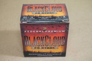 lot 108 image: 25 Federal Premium Black Cloud 20 Gauge 3 4 Shot Steel Shotshells