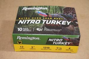 lot 121 image: 10 Remington Nitro Turkey 12 Gauge 3 4 Shot Shotshells