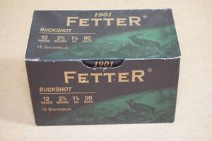 lot 123 image: 15 Fetter Buckshot 12 Gauge 2-34 00 Buck Shotshells