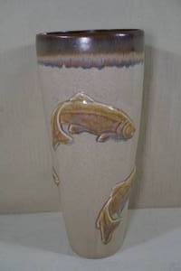 lot 157 image: Big Sky Carvers Fish Theme Stoneware Vase