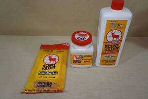 lot 164 image: Scent Killer Dryer Sheets, Clothing Wash, and Clothing Spray