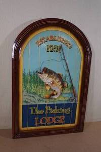 lot 207 image: Fishing Lodge Wall Sign