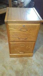 2 Drawer Red Oak File Cabinet