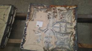 Antique Tin Ceiling Pieces  2 x 2 Quantity 12
