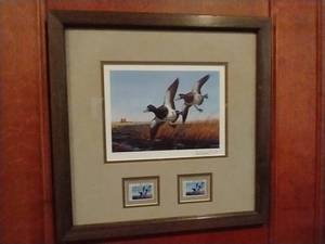 lot 4 image: North Dakota Duck Stamp Print - 1985 Les Kouba