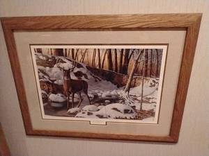 lot 134 image: Signed & Numbered Jim Hansel Print - River Bottom Buck