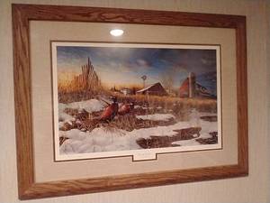 lot 247 image: Signed & Numbered Jim Hansel Print - Harvest Roosters