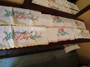 lot 156 image: Three Pairs Embroidered Pillow Cases